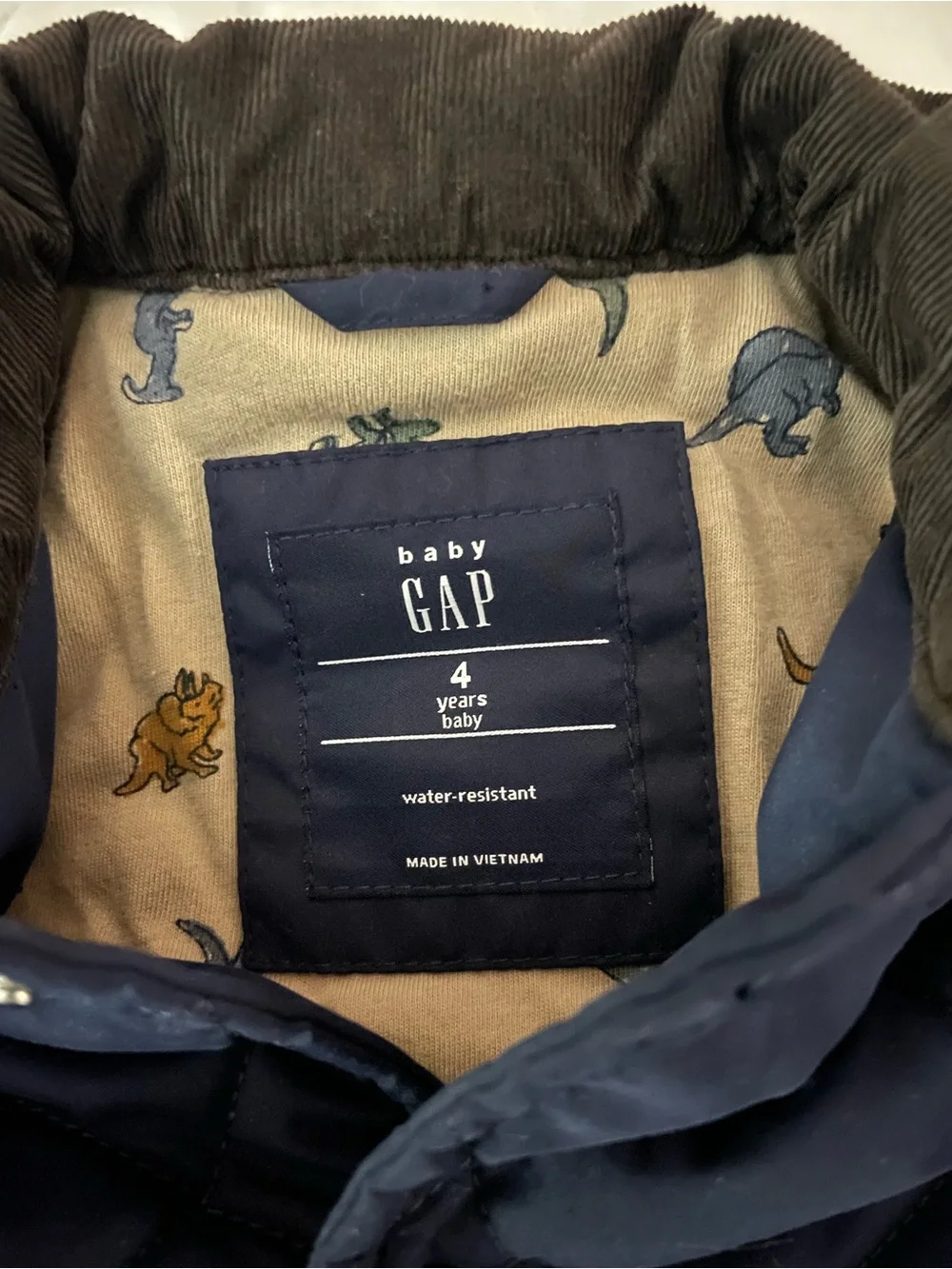 Gap Baby Navy Recycled Quilted Field Jacket 4 Year Corduroy Collar Barn Coat